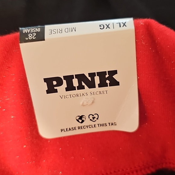 PINK Red & Blaxk Leggings Size XL - Picture 5 of 5